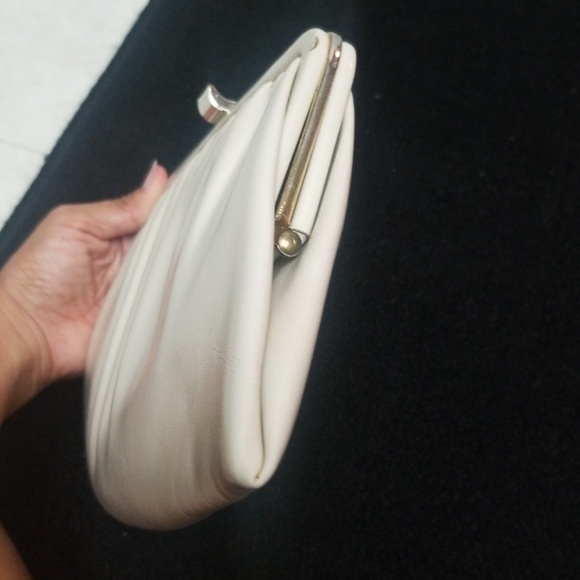 VINTAGE 1960's frame bag clutch Off White purse Ande - Picture 4 of 8